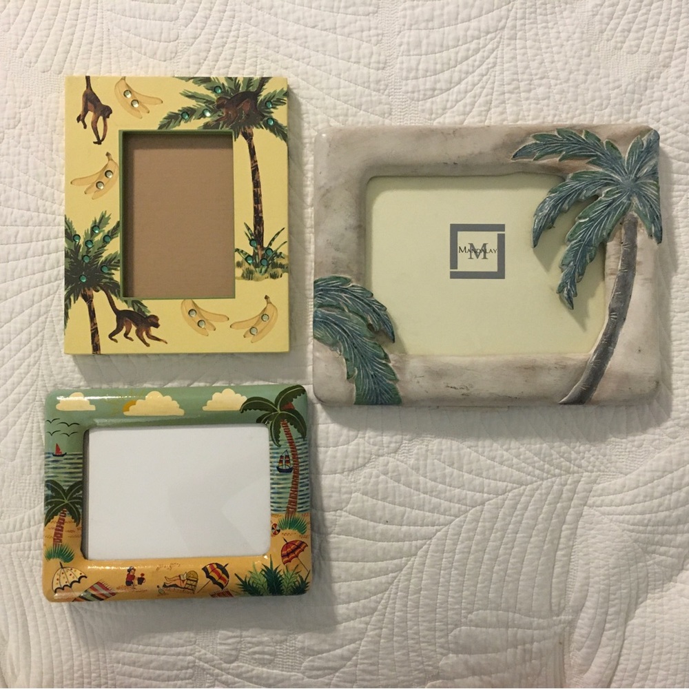 One lot of 3 each Tropical Frames